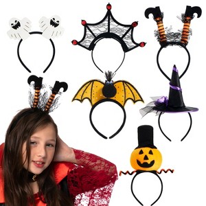 Joyfy 6 Pcs Halloween Headbands Cosplay Decoration, with Pumpkin, Bat, Witch, Ghost, Witch Legs, Spider Web for Halloween Costume Dress Up Party - 1 of 4
