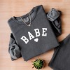 Simply Sage Market Babe Heart Lightweight Garment Dyed Sweatshirt - 3 of 4