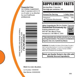 BulkSupplements Potassium Bicarbonate Capsules - 1 of 4