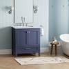 GlasFlength Bathroom Storage Cabinets, Freestanding, Open shelving Bathroom Vanity，Assembly Required, Blue, 29.8"*19.1"*34.75" - 2 of 4
