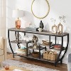 Gulches Industrial Chic Console Table, 70.9" Entryway Sofa Table with Shelves, Black Metal & Rustic Wood, Gray - 4 of 4