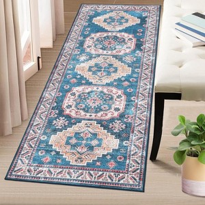 Area Rug - Soft Stain Resistant Carpet with Non-Slip Low Pile Indoor Floor Cover for Living Room Bedroom Office - 1 of 4