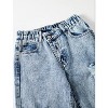 Mocamel Teen Girls Loose Ripped Wide Leg Jeans Asymmetrical Design Denim Trousers - 4 of 4
