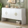 Four-Door Metal Handle Storage Cabinet,  Accent Cabinet Wiht Adjustable Shelf,  Modern Cabinet-Cuddlewood - 2 of 4