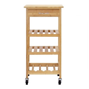 Oceanstar Bamboo Kitchen Trolley - 1 of 4