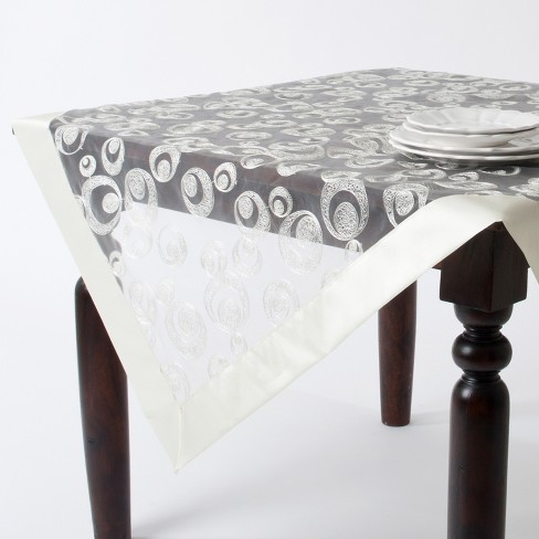 Saro Lifestyle Square Tablecloth With, Coffee Table Tablecloth Target