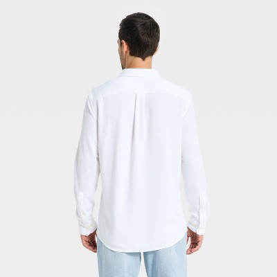 Мужские рубашки Goodfellow & Co Men's Comfort Wear Long Sleeve Shirt - Goodfellow & Co™ White L — фото 2
