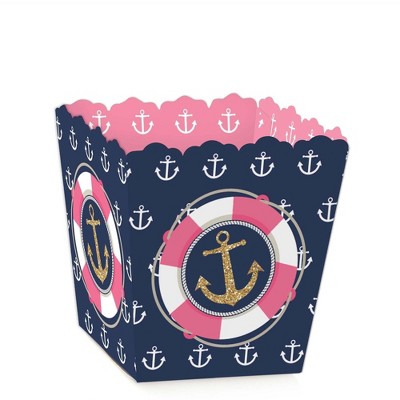 Big Dot of Happiness Last Sail Before the Veil - Party Mini Favor Boxes - Nautical Bridal Shower and Bachelorette Party Treat Candy Boxes - Set of 12