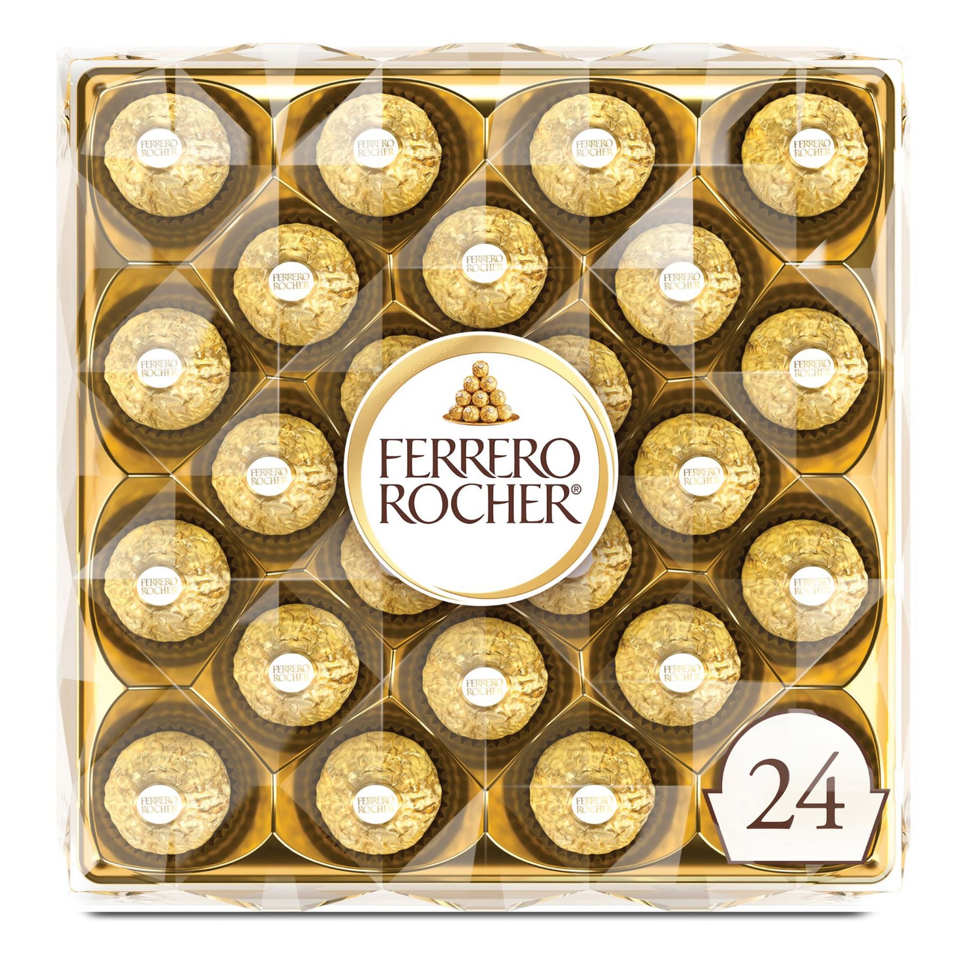 Ferrero Rocher Candy Fine Hazelnut Chocolates 24ct
