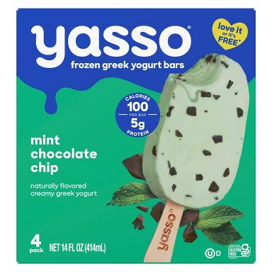 Yasso Frozen Greek Yogurt - Mint Chocolate Chip Bars - 4pk/14 fl oz
