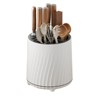 Chopstick Holder Rotary Knife Rack Multi-Functional 360-degree Rotating Kitchen Knife Fork Rack Storage Box White - 3 of 4