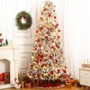 6 FT Christmas Tree with 200 Multicolor  Lights, Prelit Snow Flocked Christmas Tree with Foldable Metal Base, 8 Lighting Modes - 4 of 4