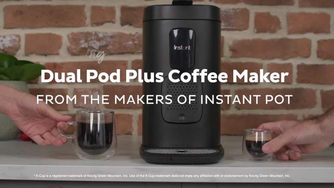 Instant Dual Pod Plus 3-in-1 Coffee Maker with Espresso Machine, Pod Coffee Maker and Ground Coffee, Nespresso Capsules Compatible - Black, 2 of 11, play video