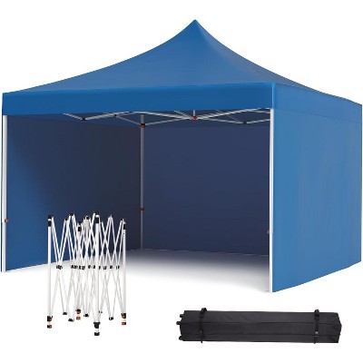 Pop Up Canopy Tent, 10 x 10 Ft Commercial Instant Shade Canopy with Roller Bag, Outdoor Portable Canopy for Events, Parties, Camping