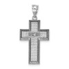 Black Bow Jewelry 14k Yellow or White Gold Small Beveled Edge Cross Pendant, 16 x 32mm - 3 of 4