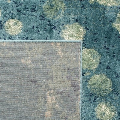 Handmade Turquoise Multi Abstract Viscose Rectangular Rug