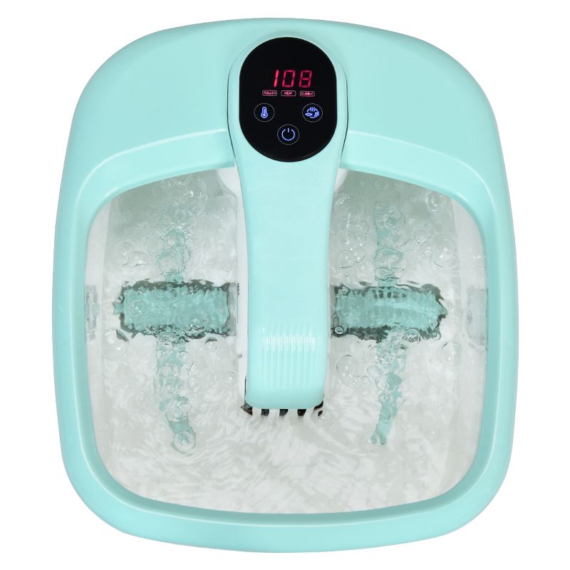 Costway Portable Electric Foot Spa Bath Automatic Roller Heating Motorized Massager PinkBlueGreen, 1 of 11