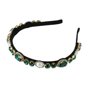 Unique Bargains Women's Bling Rhinestone Flannel Headband 5.51"x0.79" 1Pc - 1 of 4