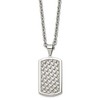 Black Bow Jewelry Men's Stainless Steel Polished Weave Pattern Dog Tag Necklace, 24 Inch - 2 of 4
