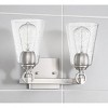 Sunset Lighting Arden 2-Light Vanity, Clear Seedy Steel Round Glass Bright Satin Nickel Finish - 2 of 4