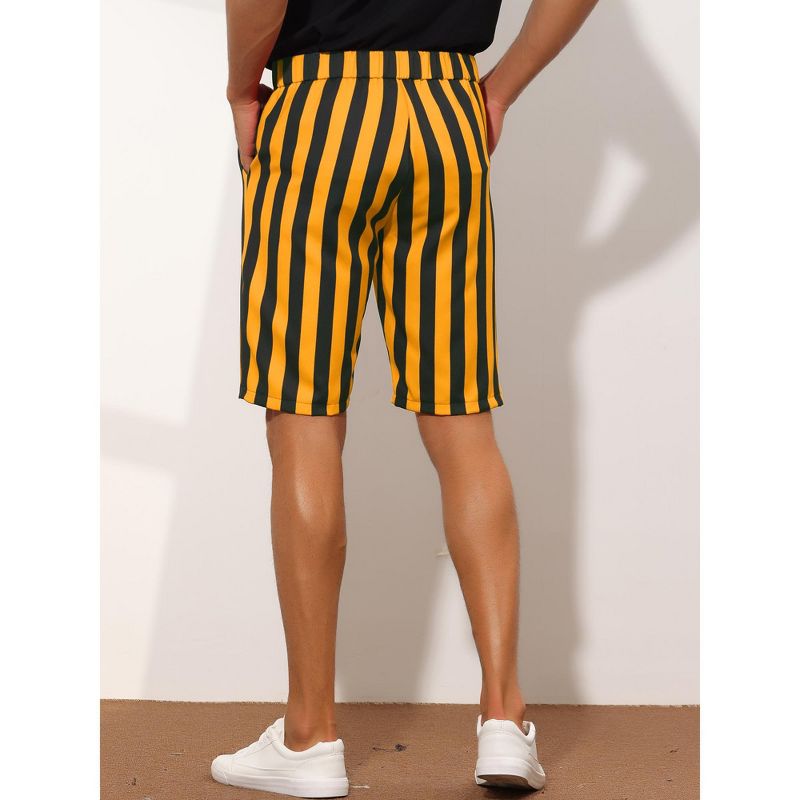 Lars Amadeus Men's Striped Regular Fit Casual Summer Dress Chino Shorts, 3 of 6