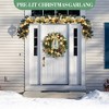 Pre-strung artificial Christmas wreath with gold baubles, bows, and pinecones, perfect for fireplaces, mantels, and stair railings. - 3 of 4