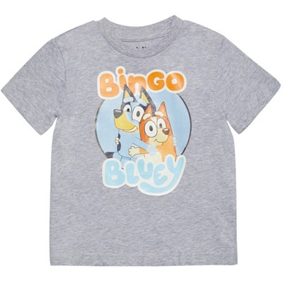 Bluey Bingo Mom Bandit Toddler Boys Girls 2 Pack Graphic T-Shirt Blue/Gray  4T