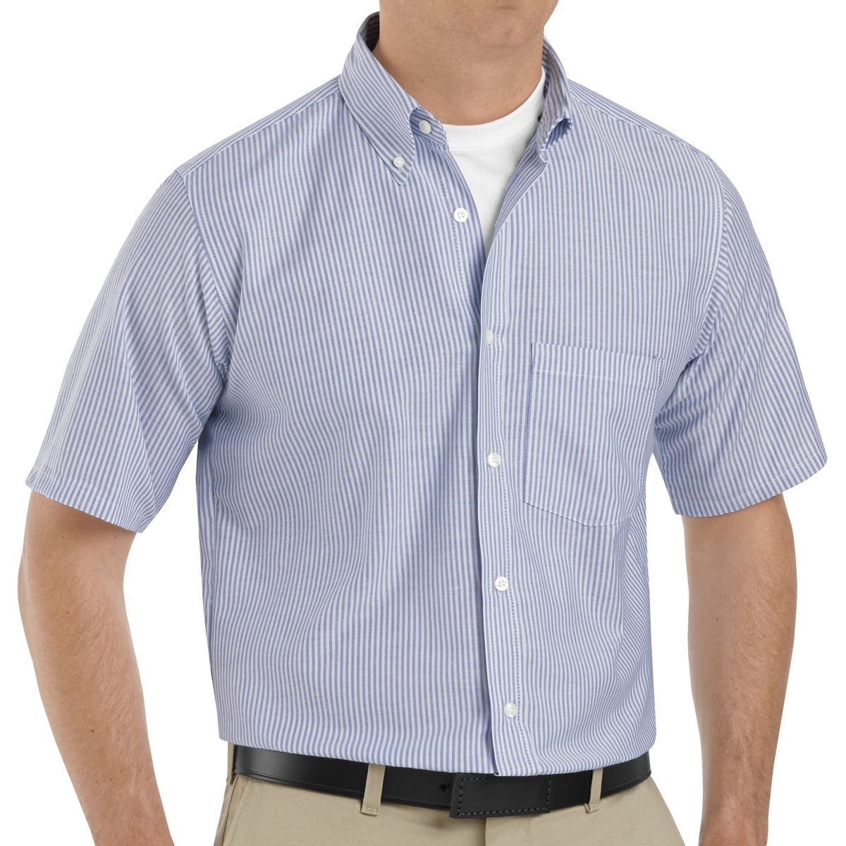 Red Kap Men's Short Sleeve Striped Executive Oxford Dress Shirt - thumbnail 4
