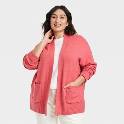 Women's Open-Front Cardigan - A New Day™ Pink