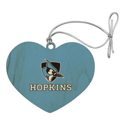 Johns Hopkins University Primary Logo Heart Love Wood Christmas Tree Holiday Ornament
