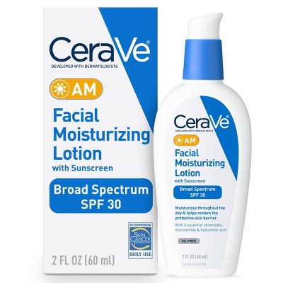 CeraVe Face Moisturizer with Sunscreen, AM Facial Moisturizing Lotion for Normal to Dry Skin - SPF 30