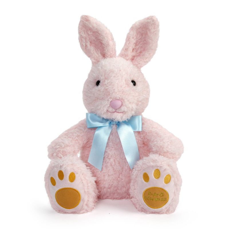 FAO Schwarz 12&#34; Pink Bunny with Orange Footpad Toy Plush, 4 of 10