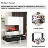 Coffee Hidden Storage Drawers, Modern High Gloss Surface Cocktail Living Room - 3 of 4