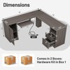 Costway L-Shaped Corner Computer Desk Writing Table Study Workstation w/ Drawers Coffee - 3 of 4