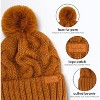 Nicole Miller Winter Hat Cable Knit Beanie and Arm Warmer Sleeves for Women, Fashion Long Fingerless Gloves - 3 of 4