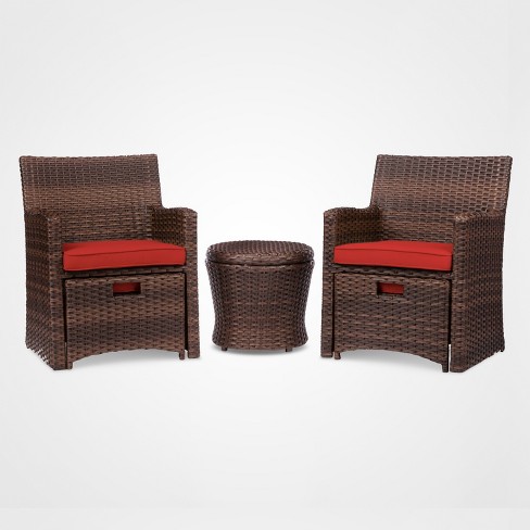 Halsted 5pc Wicker Small Space Patio Furniture Set Threshold