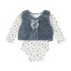 Nicole Miller Infant Girls 4 Piece Faux Fur Vest Set - 3 of 4