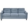INFURNIC Sofas Comfortable Sectional Couch Plush Cushions Modern Design Sturdy Frame for Living Room Bedroom Office, Grey, 76.7"*29.1"*34.4" - 2 of 4