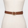 Women's Oval Tapered Center Bar Reversible Belt - A New Day™ Cognac/Black - 3 of 3