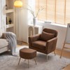 KTMBDW Accent Chair with Ottoman, Modern Chair and Footrest, Upholstered Living Room Chairs and Ottoman Set,Reading Chair for Bedroom,Side Comfy Chair - 3 of 4