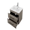 GlasFlength Bathroom Storage Cabinets Modern Wall Mounted Vanity with Double Drawers and Mirror for Contemporary Bathrooms, Gray, 23.6"*17.7"*18.9" - 4 of 4