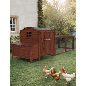 Acekool 106" Wooden Chicken Coop - Waterproof Outdoor Hen House with Ramp - 1 of 4