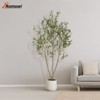 Romswi Faux Olive Tree with Oval White Planter, 6 FT Tall Faux Olive Trees, with Natural Wood Trunk Lifelike Fruits, Fake Greenry Plant for Home Decor - 4 of 4