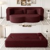 Convertible Floor Sofa Bed with 2 Pillows, Folding Foam Sleeper Couch, No-Assembly Modern Sofa for Living Room or Guest Room-Tanpinhause - 3 of 4