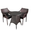 Ceylon 3-piece Wicker Patio Bistro Set: Weather-Resistant, Iron Frame, No Cushion - Christopher Knight Home - 2 of 4