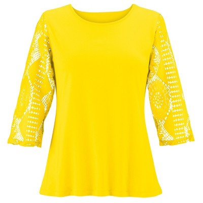 Collections Etc Lace Sleeved Top