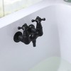 Sumerain Vintage Leg Tub Filler Wall Mount Tub Faucet, Two Cross Handle Matte Black, High Flow - 2 of 4