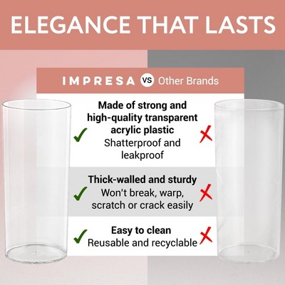 Clear Acrylic Cylinder Vase Set for Weddings and Home Decor