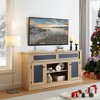 58" TV Stand with Embossed Pattern, Sliding Door Media Console with Open and Closed Storage for Living Room or Bedroom, Modern TV Cabinet - 3 of 4