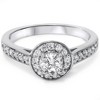 Pompeii3 3/4ct Halo Diamond Engagement Ring 14K White Gold - 2 of 4